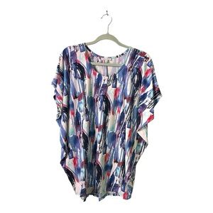 White Birch Abstract Print Top (Size XL)